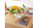 Tovagliette Abakuhaus, Illustrazione Di Un Ritratto Di Ragazza Afroamericana Con Stampa Di Strumenti Musicali, Tovaglietta Decorativa In Tessuto Resistente Al Lavaggio Per Sala Da Pranzo E Cucina, Multicolore