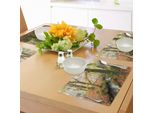 Tovagliette Abakuhaus Wald, Misty Autumn Woodland Stream Presso Golitha Cade Su Bodmin Moor In Cornovaglia, Tiscjdeco In Tessuto Resistente Al Lavaggio Per La Sala Da Pranzo E La Cucina, Arancione Giallo Verde