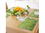 Tovagliette In Bambù Abakuhaus, Finitura Superiore In Bambù Naturale Proveniente Dalla Foresta Pluviale Tropicale Wildlife Asian Feng Shui, Tiscjdeco In Tessuto Resistente Al Lavaggio Per La Sala Da Pranzo E La Cucina, Verde
