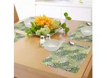 Tovagliette Abakuhaus, Foglie Di Palma Tropicale Esotica, Grafica Botanica Naturale Primavera-Estate Contemporanea, Tessuto Lavabile E Resistente Al Lavaggio Per Sala Da Pranzo E Cucina, Verde Ecru