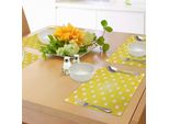 Abakuhaus Tovagliette Gialle, Divertenti Stelle Vibranti E Colorate In Stile Retrò Per Bambini Con Stampa Artistica Grafica, Tiscjdeco In Tessuto Resistente Al Lavaggio Per La Sala Da Pranzo E La Cucina, Giallo Bianco