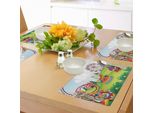 Tovagliette Abakuhaus Con Motivi Circensi, Circo E Parco A Tema Carosello Divertimento Ed Eccitazione Temi Alberi Foresta, Tiscjdeco In Tessuto Resistente Ai Colori Per La Sala Da Pranzo E La Cucina, Multicolore