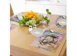 Abakuhaus Tovagliette Dei Nativi Americani, Ritratto Del Capo Tribù Con Immagine Etnica In Acquerello Con Nastro Di Piume, Tiscjdeco In Tessuto Resistente Al Colore Per La Sala Da Pranzo E La Cucina, Multicolore