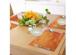 Tovagliette Abakuhaus Arancioni, Forme Triangolari A Mosaico E Motivi Con Pixel Digitali Astratti, Stampa Ad Effetto, Decorazioni Da Tavola In Tessuto Resistente Al Lavaggio Per La Sala Da Pranzo E La Cucina, Arancione Scuro.