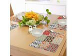Tovagliette Abakuhaus Vintage, Motivo Mosaico Vintage Con Stampa Geometrica Diagonale, Tiscjdeco In Tessuto Resistente Al Lavaggio Per Sala Da Pranzo E Cucina, Multicolore