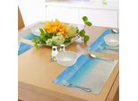 Tovagliette Abakuhaus Ocean, Spiaggia Paradisiaca Nel Mar Dei Caraibi Tropicale Con Fantastico Tema Cielo-Vista-Spiaggia-Casa, Tiscjdeco In Tessuto Resistente Al Lavaggio Per La Sala Da Pranzo E La Cucina, Color Crema