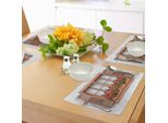 Abakuhaus Tovagliette Rustiche, Stampa Di Antiche Finestre Europee Con Persiane E Vasi Di Fiori In Stile Boho Rurale, Tiscjdeco In Tessuto Resistente Al Colore Per La Sala Da Pranzo E La Cucina, Bianco Marrone Rosso