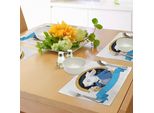 Abakuhaus Tovagliette Alice Nel Paese Delle Meraviglie, Design Con Orologio Da Tasca Con Coniglio Amazing Alice Fantasy World, Tovaglietta Decorativa In Tessuto Resistente Al Lavaggio Per Sala Da Pranzo E Cucina, Marrone Giallo Bianco Blu