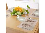 Tovagliette Abakuhaus, Disegni Retrò Con Onde E Microfono Vintage, Stampa In Stile Boho Retrò, Tovaglietta Decorativa In Tessuto Resistente Al Lavaggio Per Sala Da Pranzo E Cucina, Marrone Ecru