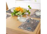 Tovagliette Abakuhaus Paisley, Motivi Orientali Con Rami Intricati E Motivi Floreali Arte Etnica Boema, Tiscjdeco In Tessuto Resistente Al Lavaggio Per La Sala Da Pranzo E La Cucina, Marrone Chiaro Verde Acqua