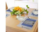 Abakuhaus Tovagliette Rustiche, Tipiche Finestre Greche In Legno Con Persiane E Fiori, Vita Mediterranea, Tiscjdeco In Tessuto Resistente Al Colore Per La Sala Da Pranzo E La Cucina, Turchese Bianco