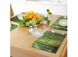 Tovagliette Abakuhaus, Bosco Di Latifoglie In Estate, Foglie, Raggi Di Sole, Vacanze Romantiche, Immagine Panoramica, Tiscjdeco In Tessuto Resistente Al Colore Per La Sala Da Pranzo E La Cucina, Verde