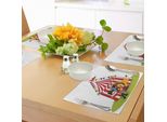 Tovagliette Abakuhaus Circus, Leone Caricaturale Che Salta Attraverso Il Cerchio Con Tendone Da Circo, Spettacolo Celebrativo, Tiscjdeco In Tessuto Resistente Al Colore Per Sala Da Pranzo E Cucina, Multicolore