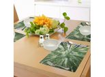 Tovagliette In Bambù Abakuhaus, Foresta Pluviale Tropicale - Alti Alberi Di Bambù In Un'immagine Esotica Asiatica In Stile Naturale Zen Della Foresta, Tiscjdeco In Tessuto Resistente Al Colore Per La Sala Da Pranzo E La Cucina, Verde