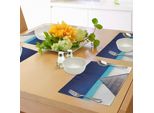 Abakuhaus Tovagliette Paesaggistiche, Legno Lungo Pontile Spiaggia Sabbia Acqua Cristallina Paradiso Tropicale Hawaiano, Tiscjdeco In Tessuto Resistente Al Colore Per La Sala Da Pranzo E La Cucina, Turchese Crema