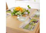 Tovagliette Abakuhaus, Vino-Formaggio-Pane Con Paesaggio Montano Nella Campagna Francese, Tiscjdeco In Tessuto Resistente Ai Colori Per La Sala Da Pranzo E La Cucina, Viola Crema Verde