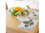 Tovagliette Abakuhaus Fleur De Lis, Simbolo Del Giglio Giallo Dorato Con Motivo A Forma Di Diamante, Tiscjdeco In Tessuto Resistente Al Lavaggio Per La Sala Da Pranzo E La Cucina, Viola Verde