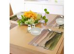 Abakuhaus Tovagliette Italiane, Strada Di Campagna Italiana Con Alberi E Prati Attraverso La Cultura Mediterranea Di Montagna, Tiscjdeco In Tessuto Resistente Al Colore Per La Sala Da Pranzo E La Cucina, Beige Verde