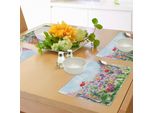Abakuhaus Tovagliette Acquerello Con Fiori, Giardino Estivo Con Fiori, Erba E Illustrazioni Floreali, Decorazioni Da Tavola In Tessuto Resistente Al Lavaggio Per Sala Da Pranzo E Cucina, Viola Verde Rosso