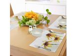Abakuhaus Tovagliette Acquerello Con Fiori, Giardino Con Margherite In Morbido Effetto Pittorico Dramatical Natur, Tiscjdeco In Tessuto Resistente Al Lavaggio Per Sala Da Pranzo E Cucina, Giallo Bianco