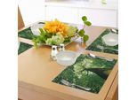 Tovagliette Abakuhaus Wald, Vista Dall'alto Di Un Albero Secolare Con Raggi Di Sole, Rami E Foglie, Immagine Naturale, Tiscjdeco In Tessuto Resistente Al Colore Per La Sala Da Pranzo E La Cucina, Verde Marrone