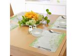Tovagliette Abakuhaus Wald, Design Con Foglie Fresche Dai Colori Pastello, Immagine Botanica Eco-Pura, Tiscjdeco In Tessuto Resistente Al Lavaggio Per Sala Da Pranzo E Cucina.