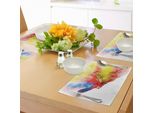 Tovagliette Abakuhaus Con Pappagalli, Pappagalli Volanti, Nuvole Colorate Sulla Stampa Fantasia Con Piume Sul Retro, Decorazioni Da Tavola In Tessuto Resistente Ai Colori Per La Sala Da Pranzo E La Cucina, Multicolore