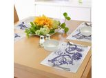 Tovagliette Abakuhaus Fleur De Lis, Stampa Digitale Grunge Lily Kaiser Bandiera Del Regno Vittoriano Tema Imperiale, Tiscjdeco In Tessuto Resistente Al Lavaggio Per Sala Da Pranzo E Cucina, Viola Bianco