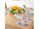 Tovagliette Abakuhaus Con Pappagalli, Pappagalli Color Pastello, Iris E Rose Su Sfondo Color Bacca, Ispirazione Retrò Romantica, Tiscjdeco In Tessuto Resistente Al Lavaggio Per Sala Da Pranzo E Cucina, Multicolore