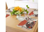 Abakuhaus Tovagliette Egiziane, Papiro Con Stampa Grafica Con Simboli Dell'antico Egitto, Stampa Artistica Vintage, Tiscjdeco In Tessuto Resistente Al Colore Per La Sala Da Pranzo E La Cucina, Crema Rosso