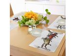 Abakuhaus Tovagliette Medievali, Cavaliere Medievale Con Costume D'epoca Rinascimentale, Tiscjdeco In Tessuto Resistente Al Lavaggio Per La Sala Da Pranzo E La Cucina, Multicolore