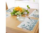 Abakuhaus Tovagliette Con Motivi Floreali, Radiografia Di Papaveri In Una Giornata Ventosa. Insolito Sguardo Sulla Natura. Quadro Artistico, Tiscjdeco In Tessuto Resistente Ai Colori Per La Sala Da Pranzo E La Cucina, Bianco E Verde Acqua.