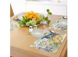 Tovagliette Abakuhaus Con Pappagalli, Motivo Tropicale Con Pappagalli, Orchidee E Fiori Di Ibisco, Immagine In Stile Giungla Hawaiana, Tiscjdeco In Tessuto Resistente Ai Colori Per La Sala Da Pranzo E La Cucina, Multicolore