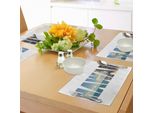 Abakuhaus Tovagliette Hawaiane, Parola Hawaii Con Foto Dell'isola Tropicale Esotico Luoghi Popolari Palm Forest Of Ocean, Tiscjdeco In Tessuto Resistente Ai Colori Per La Sala Da Pranzo E La Cucina, Verde Blu