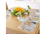 Tovagliette Abakuhaus Con Motivo Cervo, Cervo Nel Bosco, Colori Autunnali, Alberi, Fogliame, Natura Selvaggia, Decorazioni Stagionali, Tiscjdeco In Tessuto Resistente Al Lavaggio Per Sala Da Pranzo E Cucina, Arancione, Bianco E Verde