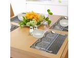 Tovagliette Abakuhaus In Stile Arabo, Architettura Marocchina Nostalgica, Intaglio Della Pietra E Motivi Dell'impero Ottomano, Tiscjdeco In Tessuto Resistente Ai Colori Per La Sala Da Pranzo E La Cucina, Multicolore