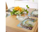 Tovagliette Abakuhaus Land, Arcobaleno Di Fiori Colorati In Stile Boho Femminile Romantico, Stampa Artistica, Decorazione Da Tavola In Tessuto Resistente Al Lavaggio Per Sala Da Pranzo E Cucina, Multicolore