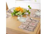Tovagliette Da Tavola Abakuhaus Circus, Con Motivi Circensi Vintage: Acrobata, Donna Barbuta, Ginnasta, Uomo Forte, Arlecchino, Mimo, Tiscjdeco, In Tessuto Resistente Ai Colori, Per Sala Da Pranzo E Cucina, Beige Rosa.