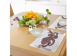 Tovagliette Abakuhaus Con Illustrazione Di Polpo, Motivo Etnico E Stampa Grafica Tribale Colorata, Decorazione Da Tavola In Tessuto Resistente Ai Colori Per La Sala Da Pranzo E La Cucina, Senape Viola