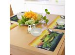 Tovagliette Abakuhaus Con Animali, Principe Ranocchio Con Corona Dorata Su Roccia - Illustrazione Fiabesca Soul Mates, Tiscjdeco In Tessuto Resistente Ai Colori Per La Sala Da Pranzo E La Cucina, Giallo Verde