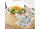 Tovagliette Abakuhaus Fleur De Lis, Aquile Su Emblema Fleur De Lis, Simbolo Energetico, Illustrazione Creativa Vittoriana, Tiscjdeco In Tessuto Resistente Al Lavaggio Per Sala Da Pranzo E Cucina, Bianco Tan