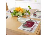 Tovagliette Abakuhaus Con Gatti, Colorate E Moderne Con Ritratto Di Gattino Che Chiede Cosa Sta Succedendo, Adorabile Animale, Tiscjdeco In Tessuto Resistente Al Lavaggio Per Sala Da Pranzo E Cucina, Bianco Grigio Rosso