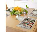 Abakuhaus Tovagliette Egiziane, Papiro Con Antichi Personaggi Storici Elementi Tempio Antica Cultura Retrò Arte, Tiscjdeco In Tessuto Resistente Ai Colori Per La Sala Da Pranzo E La Cucina, Multicolore