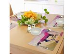 Abakuhaus Tovagliette Geometriche, Motivo Geometrico Astratto Sfumato Con Cavalli, Stampa Indie Novelty Symbol, Tiscjdeco In Tessuto Resistente Al Lavaggio Per Sala Da Pranzo E Cucina, Viola Crema Rosa