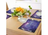 Tovagliette Abakuhaus Space, Nebula Gas Cloud Dust Spiral Expanse Planet Galaxy System Ispirate Alla Via Lattea, Tiscjdeco In Tessuto Resistente Ai Colori Per La Sala Da Pranzo E La Cucina, Viola