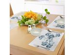 Tovagliette Abakuhaus Con Motivi Floreali, Stampa Artistica Ispirata Alla Natura Con Immagini Radiografiche Di Fiori Di Ortensia, Effetto Cristallo, Tessuto Resistente Ai Colori Per La Sala Da Pranzo E La Cucina, Bianco Verde Acqua