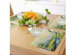 Abakuhaus Tovagliette Rustiche, Colore Pastorale Di Un Bosco In Primavera Con Foglie Fresche E Colorate, Tiscjdeco In Tessuto Resistente Al Lavaggio Per La Sala Da Pranzo E La Cucina, Verde Blu