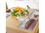 Tovagliette Abakuhaus Berg, Alte Montagne Rocciose Canadesi E Fiume Con Alberi, Cielo Nuvoloso, Neve Che Ricopre Il Paesaggio, Tiscjdeco In Tessuto Resistente Ai Colori Per La Sala Da Pranzo E La Cucina, Multicolore