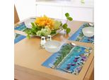 Tovagliette Abakuhaus, Sandy Seacoast E Il Mondo Sottomarino Delle Maldive - Foto Di Viaggio - Paradiso Delle Immersioni - Tiscjdeco In Tessuto Resistente Ai Colori Per La Sala Da Pranzo E La Cucina, Multicolore