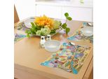 Tovagliette Abakuhaus Con Caricature, Famiglia Di Animali Della Savana Con Mammiferi Vulcanici, Disegno Con Animali Naturali, Ippopotamo, Cammello, Tiscjdeco In Tessuto Resistente Ai Colori Per La Sala Da Pranzo E La Cucina, Multicolore